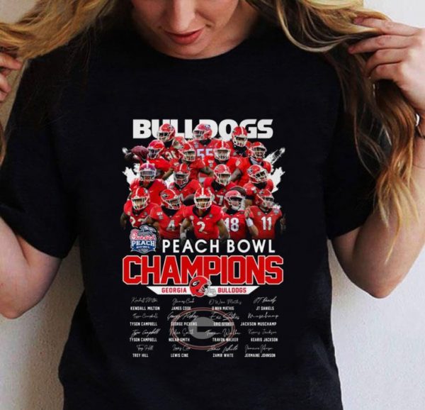 Best Peach Bowl Champions Georgia Bulldogs Signatures shirt