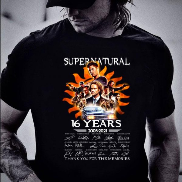 Awesome Supernatural 16 Years 2005-2021 Thank You For The Memories shirt