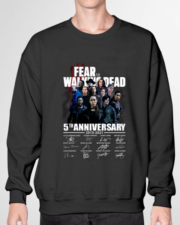 Original Fear The Walking Dead 5th Anniversary 2015-2021 Signatures shirt