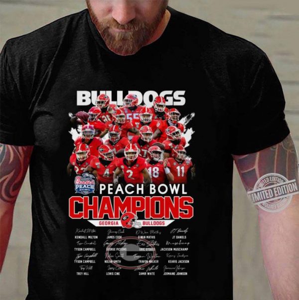 Best Peach Bowl Champions Georgia Bulldogs Signatures shirt