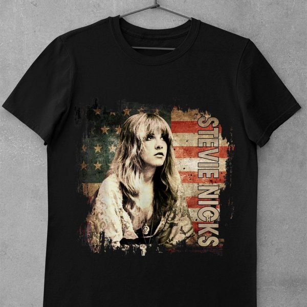 Funny Vintage Stevie Tees Nicks Gift Christmas Retro Flag American shirt