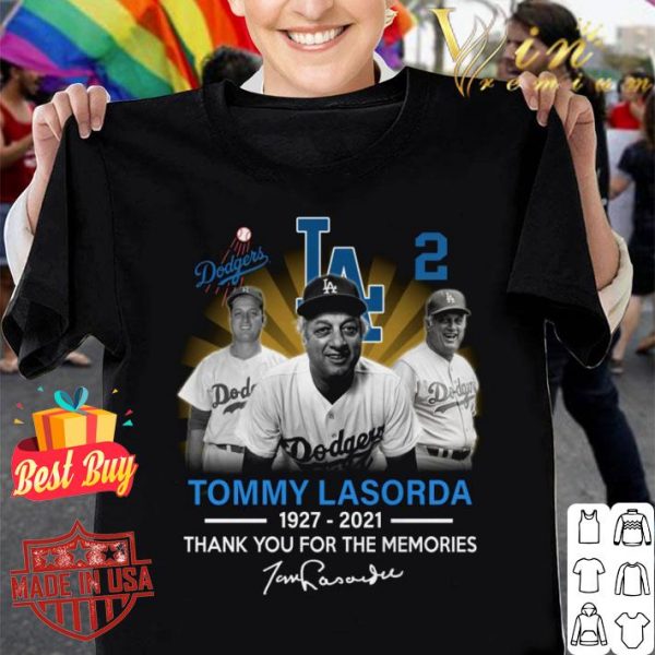 Official RIP Tommy Lasorda Dodgers 1927-2021 Thank You For The Memories shirt