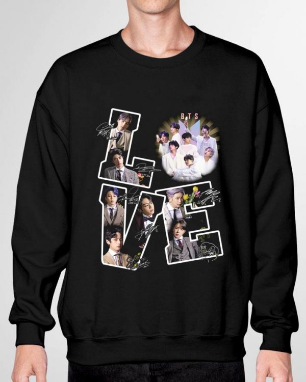 Bangtan Boys Love BTS Boy band signatures shirt
