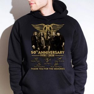 Funny Aerosmith Band Member 50th Anniversary 1970-2020 Signatures shirt 3