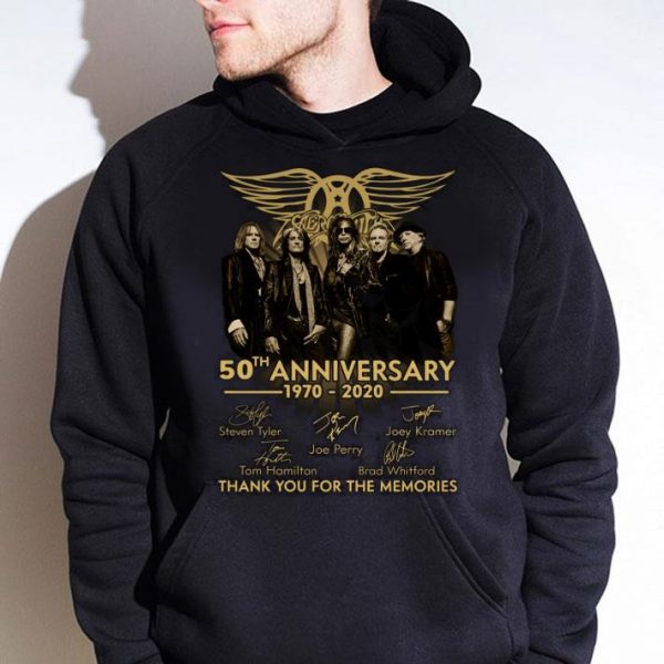 Funny Aerosmith Band Member 50th Anniversary 1970-2020 Signatures shirt
