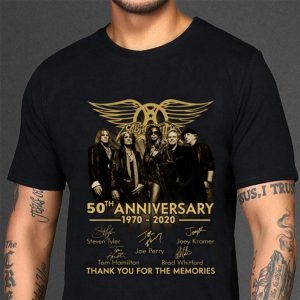 Funny Aerosmith Band Member 50th Anniversary 1970-2020 Signatures shirt 2