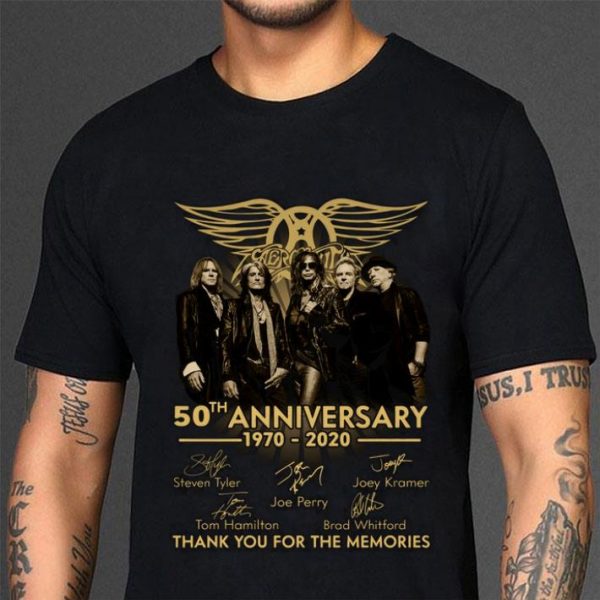 Funny Aerosmith Band Member 50th Anniversary 1970-2020 Signatures shirt