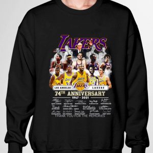 74th Anniversary 1947-2021 Team Los Angeles Lakers Signatures shirt 2