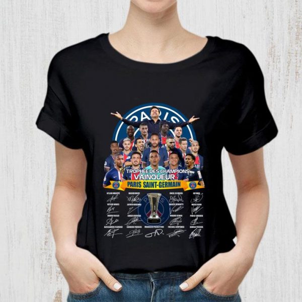 Team Paris Saint Germain Signed Trophee Des Champions Vainqueur shirt