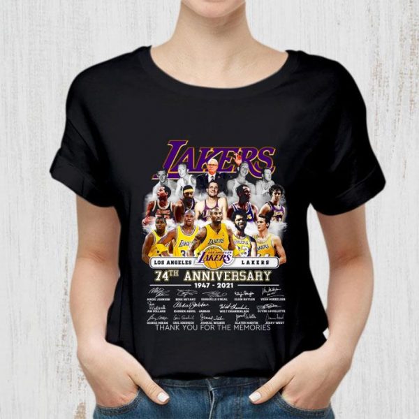 74th Anniversary 1947-2021 Team Los Angeles Lakers Signatures shirt