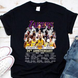 74th Anniversary 1947-2021 Team Los Angeles Lakers Signatures shirt