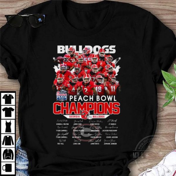 Best Peach Bowl Champions Georgia Bulldogs Signatures shirt