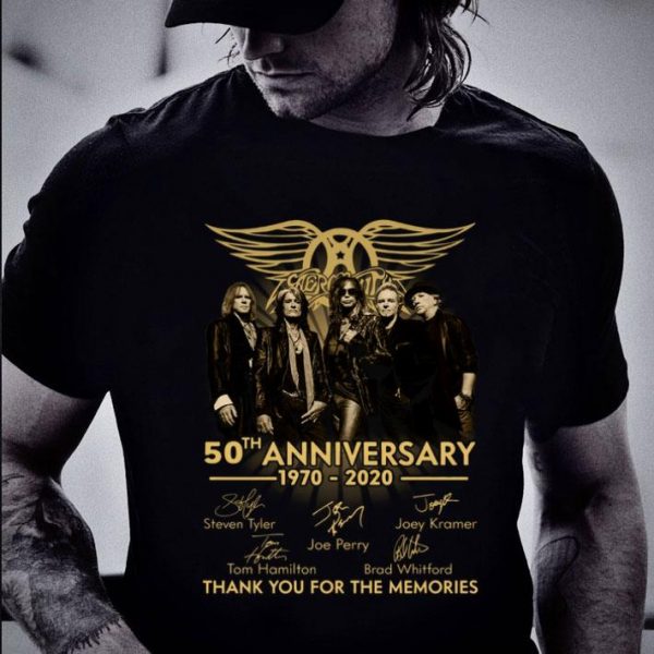 Funny Aerosmith Band Member 50th Anniversary 1970-2020 Signatures shirt