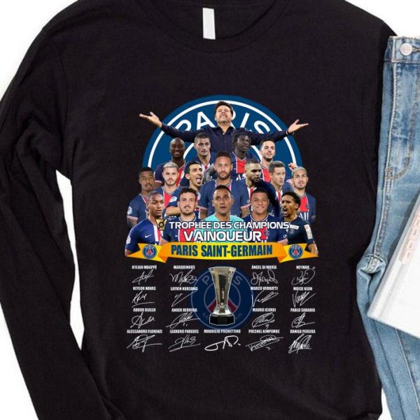 Team Paris Saint Germain Signed Trophee Des Champions Vainqueur shirt