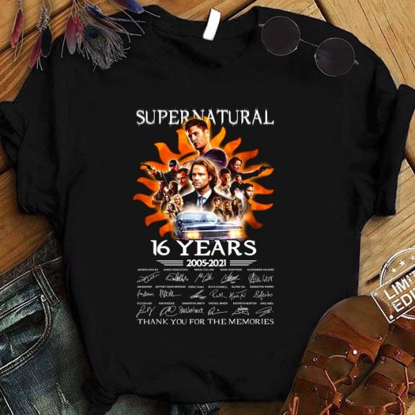 Awesome Supernatural 16 Years 2005-2021 Thank You For The Memories shirt