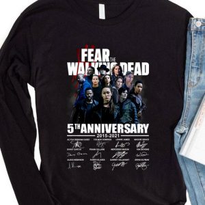 Original Fear The Walking Dead 5th Anniversary 2015-2021 Signatures shirt 3