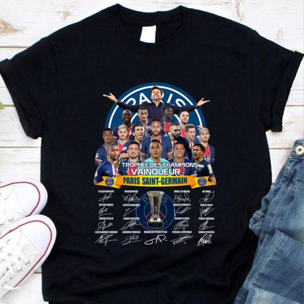 Team Paris Saint Germain Signed Trophee Des Champions Vainqueur shirt
