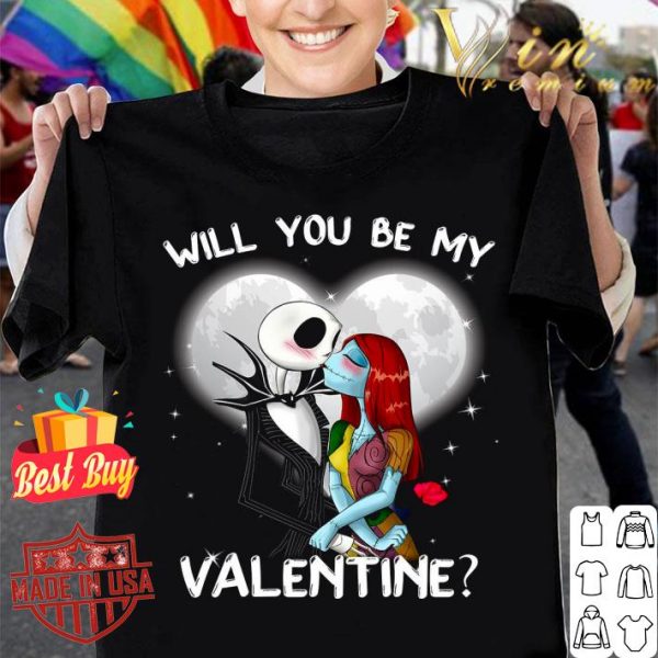 Original Jack Skellington Love Sally Will You Be My Valentine's day 2021 shirt