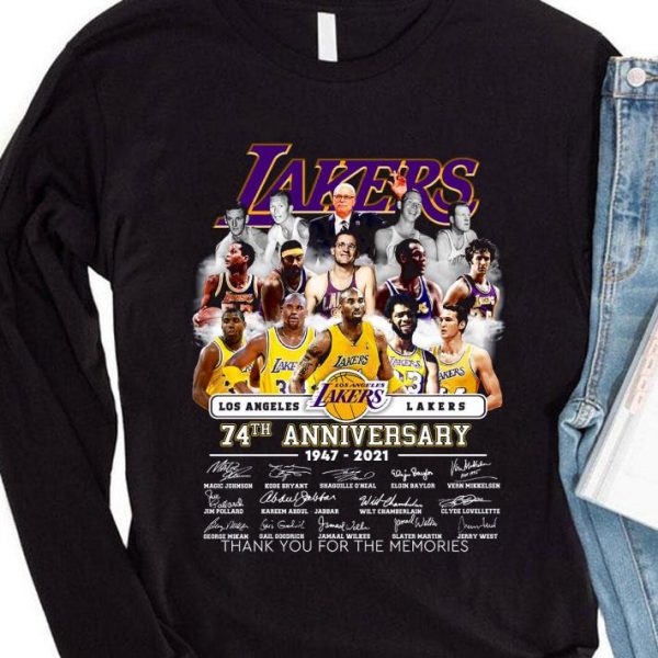 74th Anniversary 1947-2021 Team Los Angeles Lakers Signatures shirt