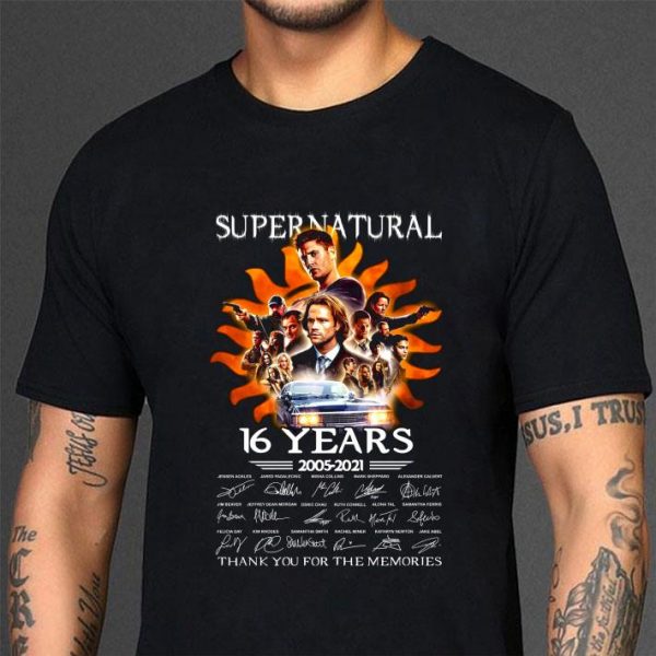 Awesome Supernatural 16 Years 2005-2021 Thank You For The Memories shirt