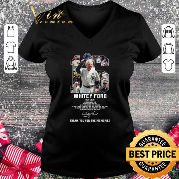 Official 16 Whitey Ford New York Yankees 1928-2020 Signature Shirt
