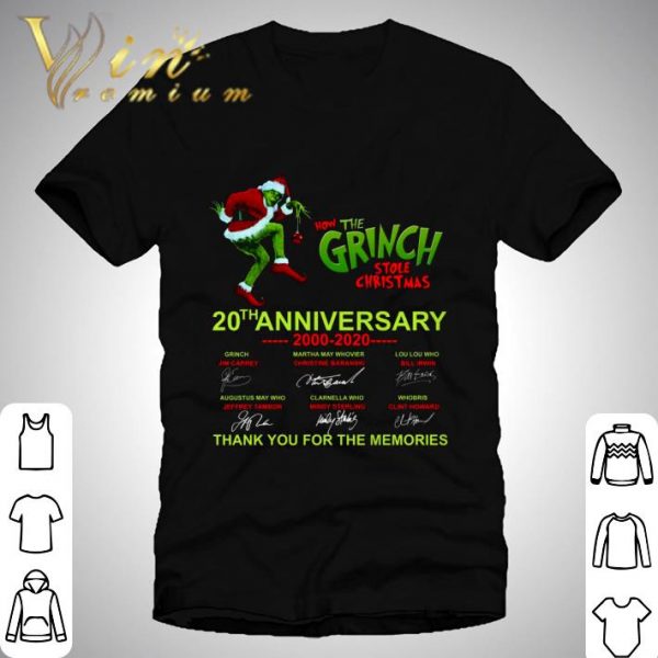 How The Grinch Stole Christmas 20th Anniversary 2000-2020 Signatures shirt