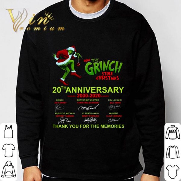 How The Grinch Stole Christmas 20th Anniversary 2000-2020 Signatures shirt