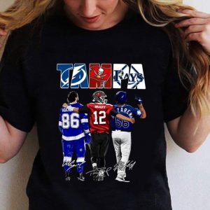Awesome 2021 Tampa Sports Signatures Tampa Bay Lightning Tampa Bay Buccaneers Tampa Bay Rays Shirt
