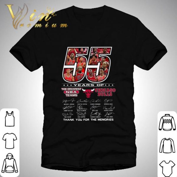 55 years of Chicago Bulls The Greatest NBA Teams signatures shirt