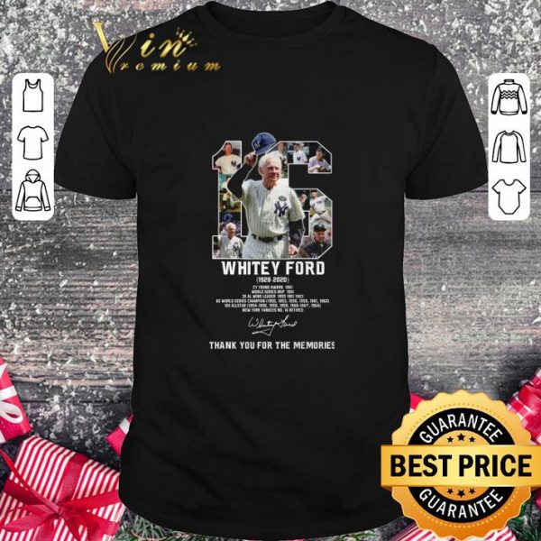 Official 16 Whitey Ford New York Yankees 1928-2020 Signature Shirt