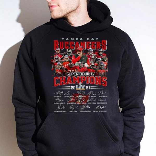 Official Tampa Bay Buccaneers Super Bowl LV Champions 2021 Signatures Shirt