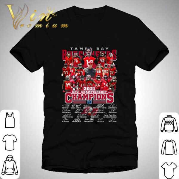 2021 NFL Team Tampa Bay Buccaneers NFC Championship Signatures Shirt