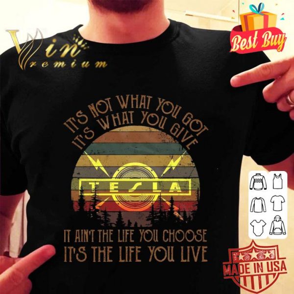 Awesome Tesla Band It's Not What You Got It's What You Give Vintage Shirt