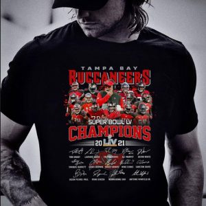 Official Tampa Bay Buccaneers Super Bowl LV Champions 2021 Signatures Shirt