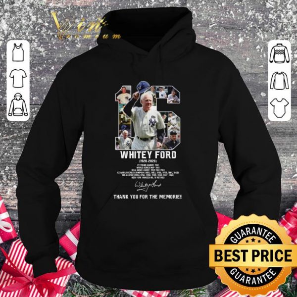 Official 16 Whitey Ford New York Yankees 1928-2020 Signature Shirt