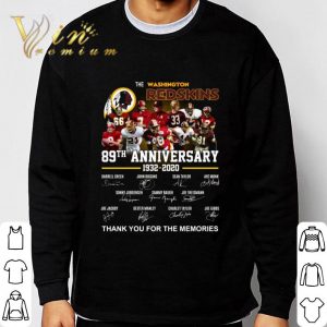 Thank You Memories The Washington Football Team NFL 89 Years Of 1932-2020 Signatures Shirt 2