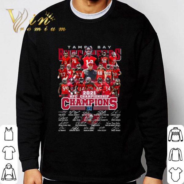 2021 NFL Team Tampa Bay Buccaneers NFC Championship Signatures Shirt
