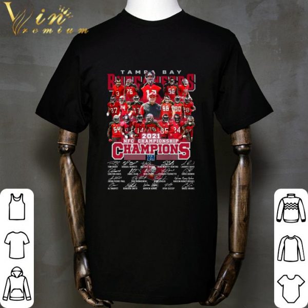 2021 NFL Team Tampa Bay Buccaneers NFC Championship Signatures Shirt