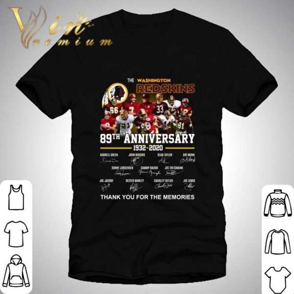 Thank You Memories The Washington Football Team NFL 89 Years Of 1932-2020 Signatures Shirt