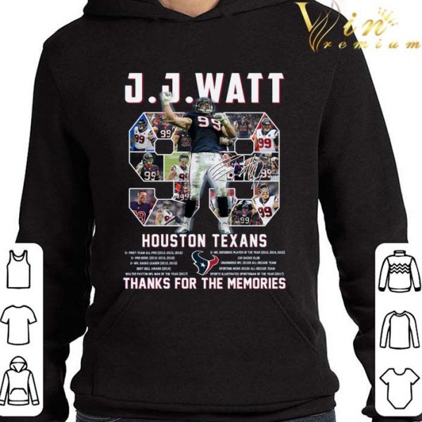 J.J. Watt No. 99 Houston Texas Signature Thank You For The Memories Shirt