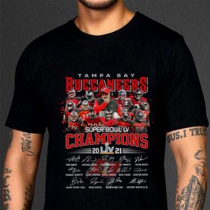 Official Tampa Bay Buccaneers Super Bowl LV Champions 2021 Signatures Shirt 2
