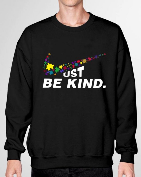 Best Nike Autism Logo Just Be Kind shirt