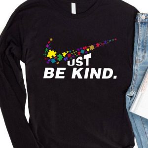 Best Nike Autism Logo Just Be Kind shirt 3