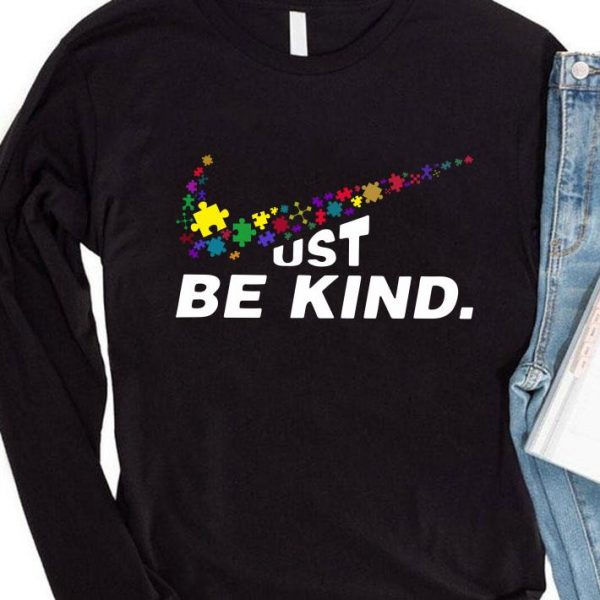 Best Nike Autism Logo Just Be Kind shirt