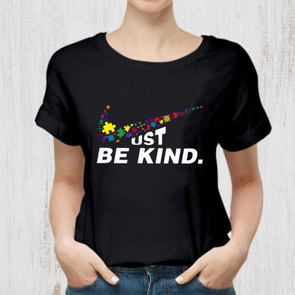 Best Nike Autism Logo Just Be Kind shirt