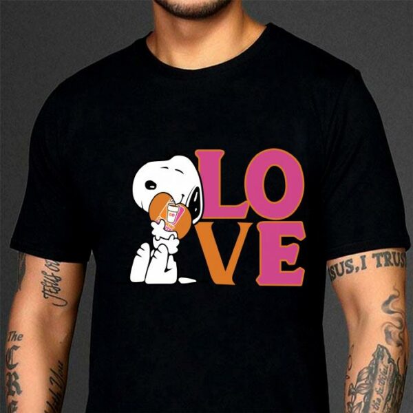 Premium Snoopy Hug Heart Love Dunkin Donuts Logo shirt
