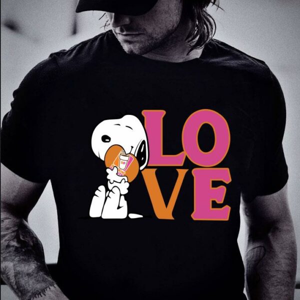 Premium Snoopy Hug Heart Love Dunkin Donuts Logo shirt