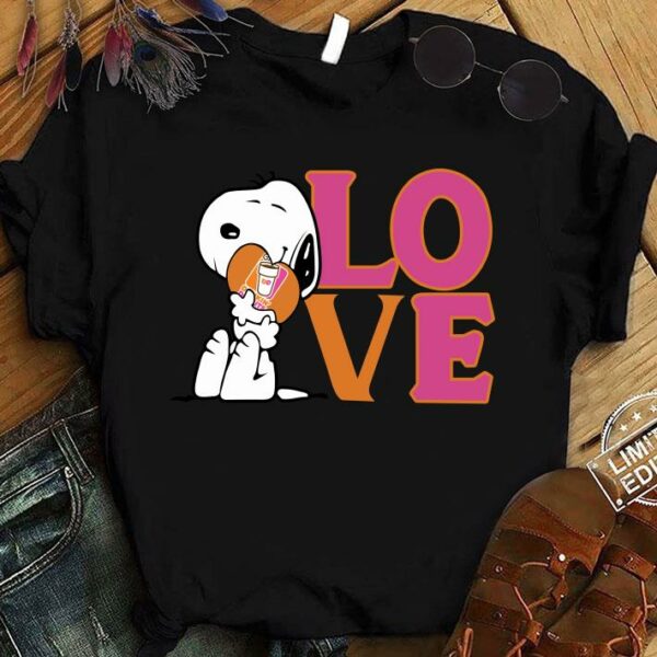 Premium Snoopy Hug Heart Love Dunkin Donuts Logo shirt