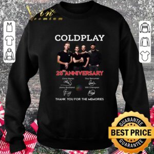 Premium Awesome Coldplay 25th anniversary signatures shirt 2