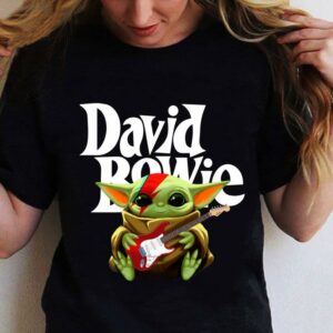 Baby Yoda hug guitar David Bowie Star Wars shirt 1